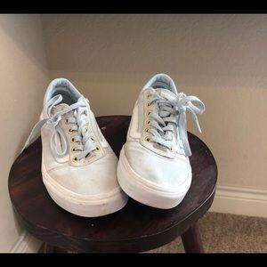 Ice/baby blue lace up classic old school Vans